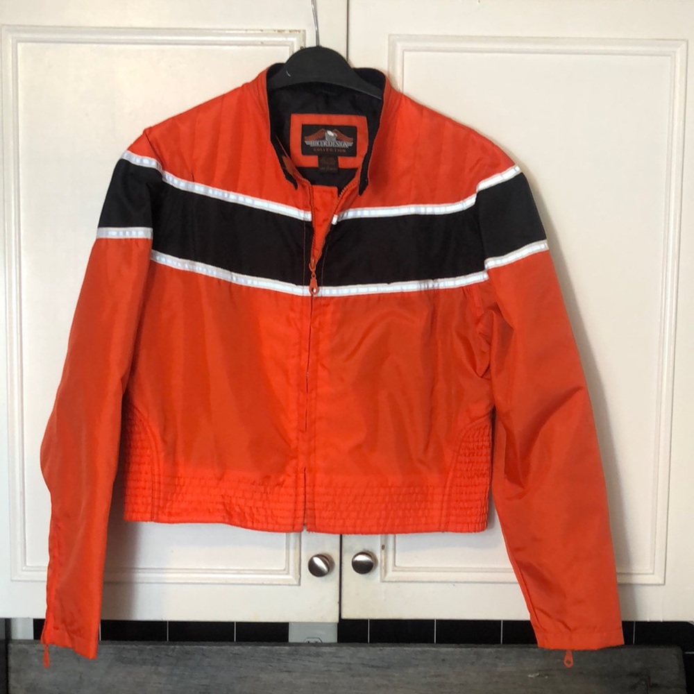 Biker design Harley motorcycle nylon jacket womens size L
